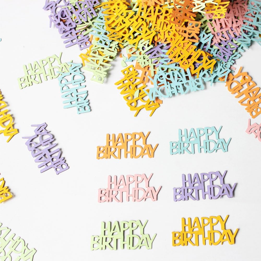 Multi-color Birthday Confetti Happy Birthday Party Table Decorations Cute Letter Table Scatters for Baby/Kids Birthday Anniversary DIY Crafts Party Supplies