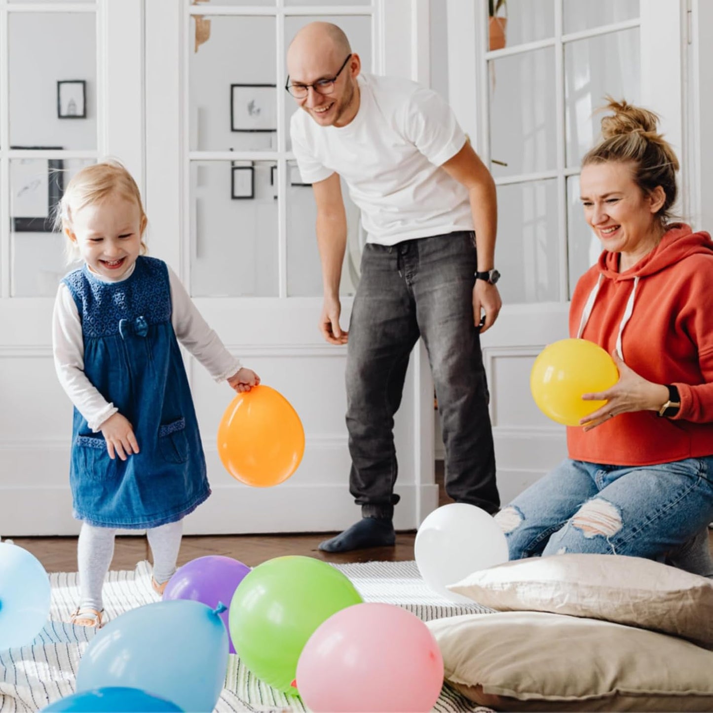 Assorted color Balloon 110pcs, color Latex Balloons 12 inch for Birthday Valentine’s Day Wedding(with 2 Ribbons).