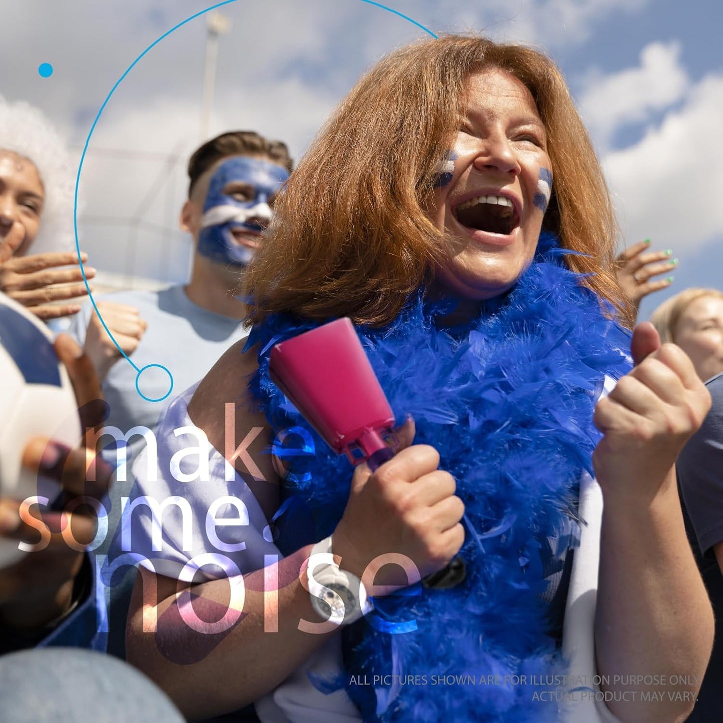 Deke Home - 2 Pack 7 Inch Steel Cowbells with Handle, Loud Noise Makers for Football, Sports, Parties, Competitions, School Spirit & Safety, Large Hand Bell for Cheering & Percussion Instrument