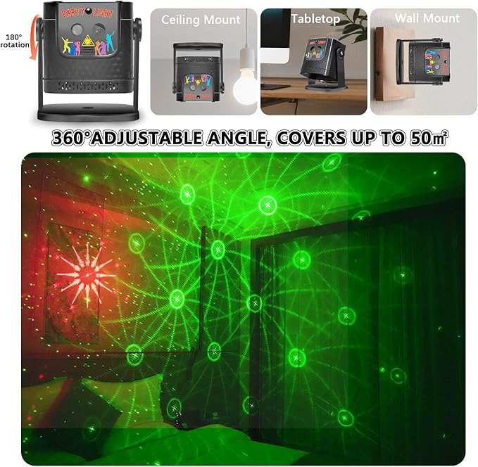 Disco DJ Party Lights - Mini Sound Activated Stage Light, Portable LED Stage Lighting for Celebrations Gathering Birthday