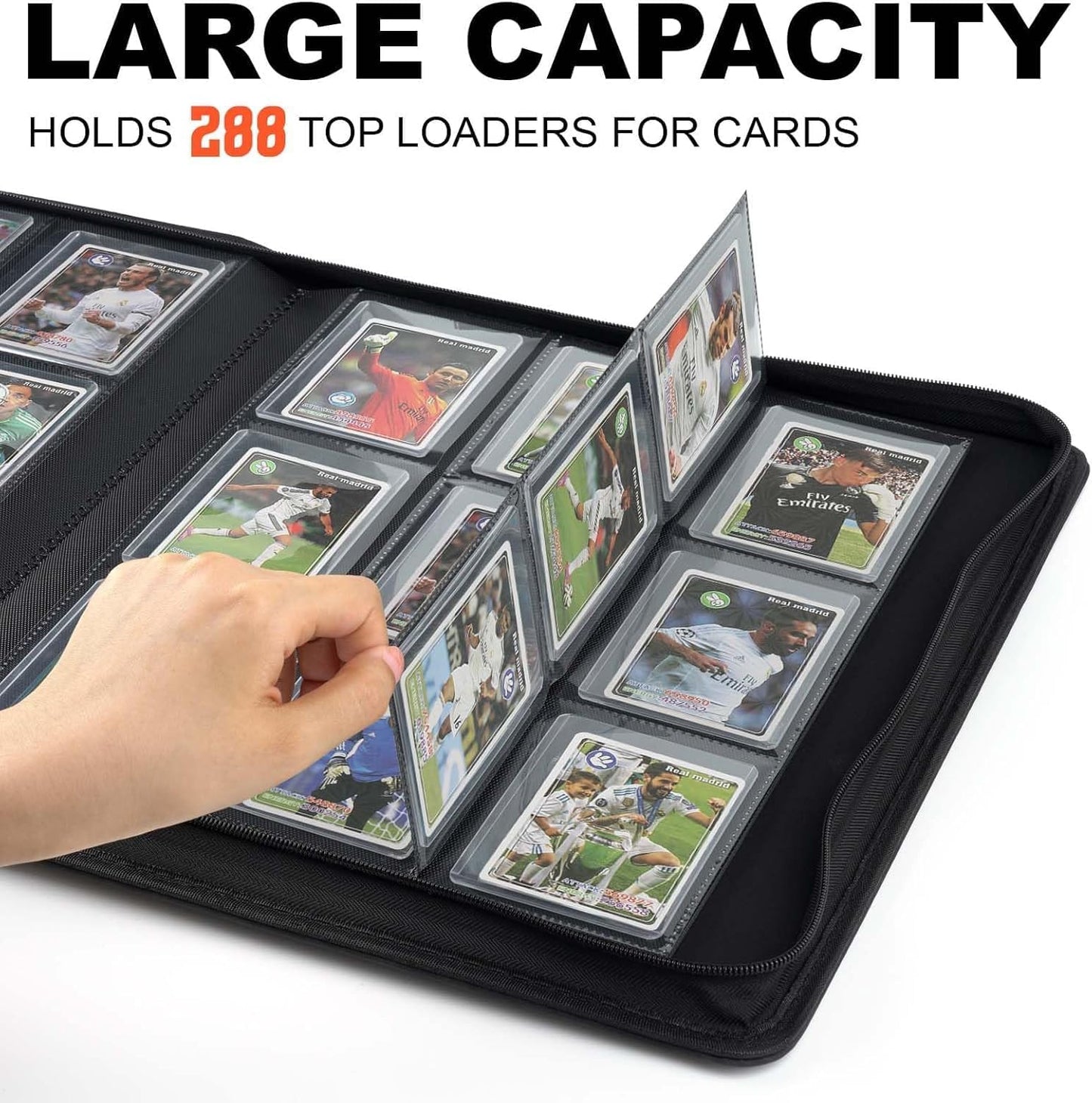 Toploader Binder with 9-Pocket Pages, Holds 288 "3×4" Rigid Toploader Hard Cases, Card Holder for Collectible Cards or Sports Cards, Durable Sleeves for Storage & Display (Viridian)