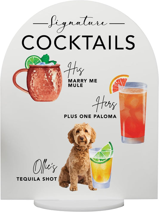 Pet Signature Drink Wedding Signs