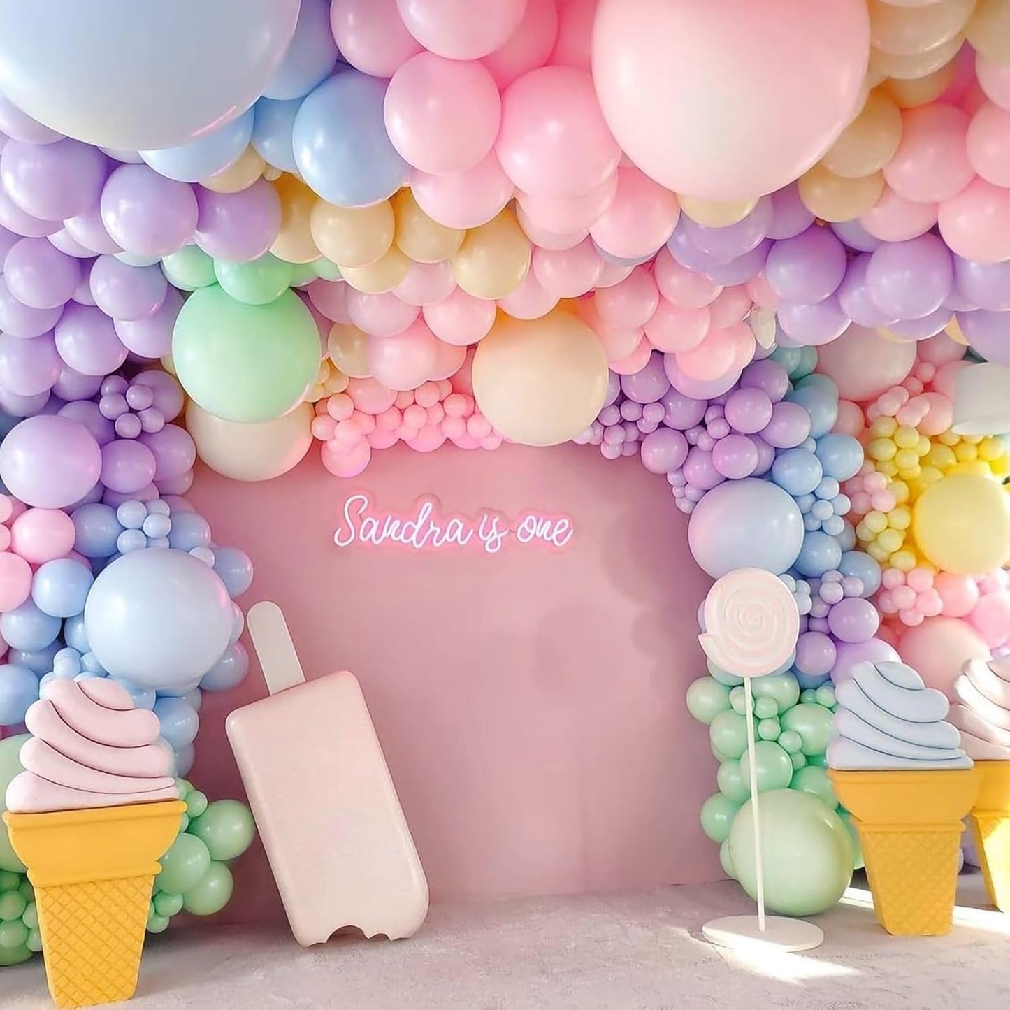 Netnology Pastel Balloons Set, 60Pcs 12 Inch Rainbow Macaron Pink Blue Purple Green Yellow Orange Colorful Latex Balloon for Birthday Baby Shower Bridal Shower Wedding Party Decorations