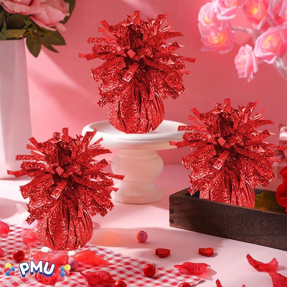 PMU Kisses Balloon Weights - Decorative Balloon Weight for Christmas, Thanksgiving, Birthday, Party Favors, Wedding & Baby Shower - 6oz. Red, Pkg/1