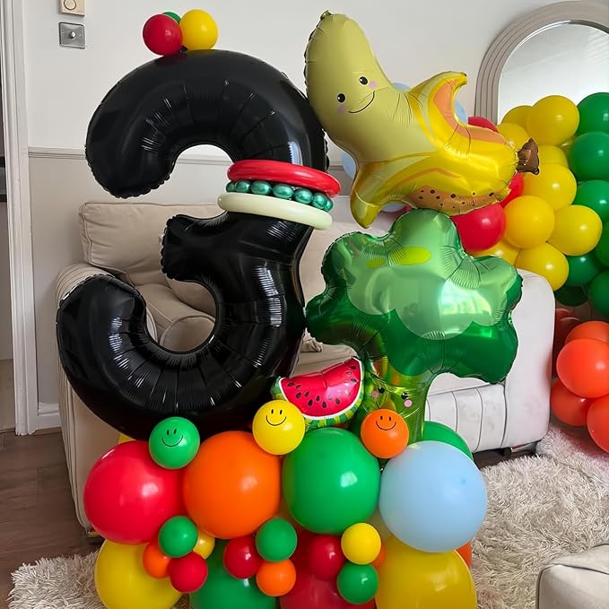Black 2 Balloon Number,40 Inch Number 2 Balloon Large Black 2 Foil Mylar Helium Balloon for Birthday Party Decorations