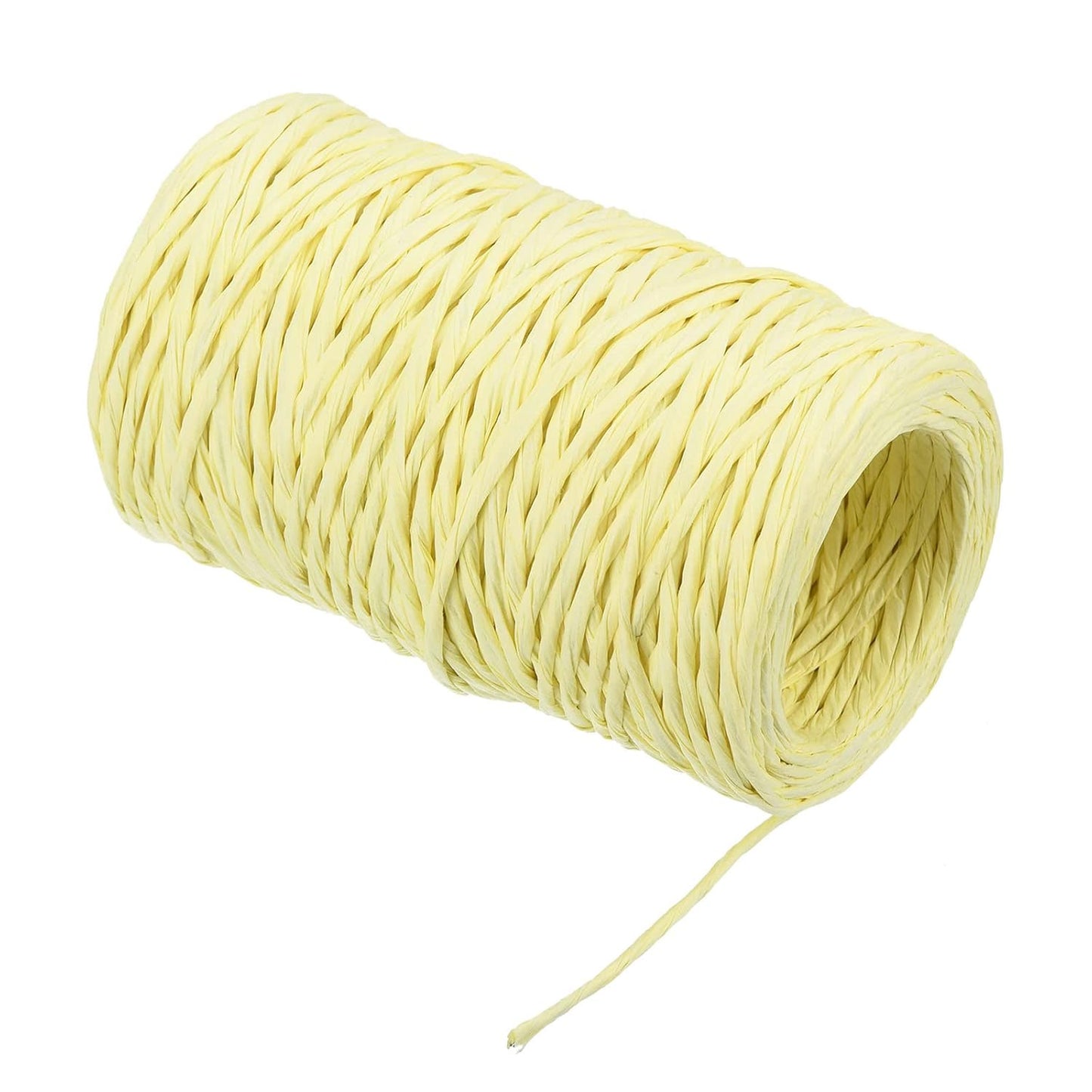PATIKIL 164 Feet Floral Bind Wire Wrap Twine, 2mm Florist Wire Iron Wire Paper Covered Vine Wrapping Binding Wire for Flower Bouquets, Cream