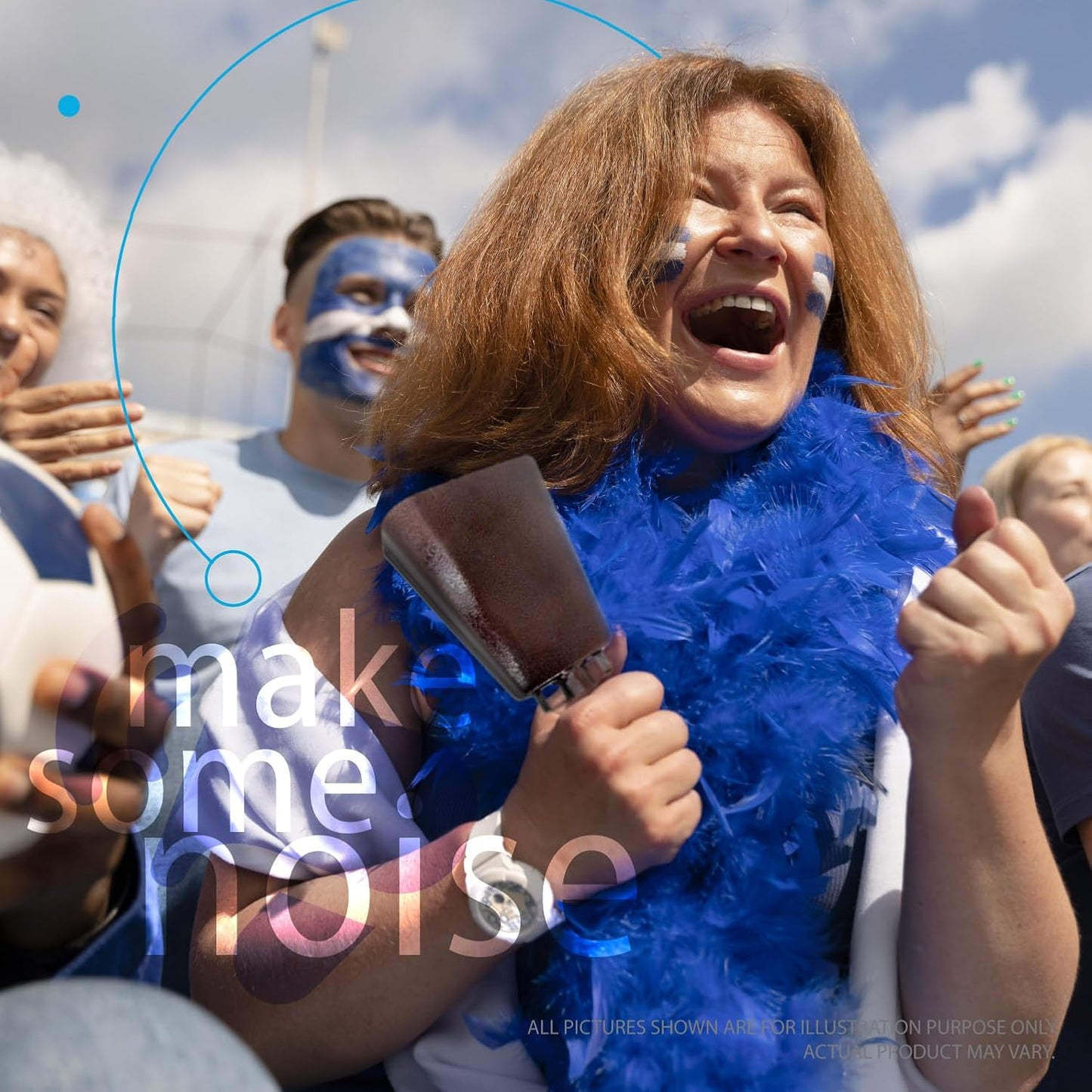 Deke Home - 2 Pack 10 Inch Steel Cowbells with Handle, Loud Noise Makers for Football, Sports, Parties, Competitions, School Spirit & Safety, Large Hand Bell for Cheering & Percussion Instrument