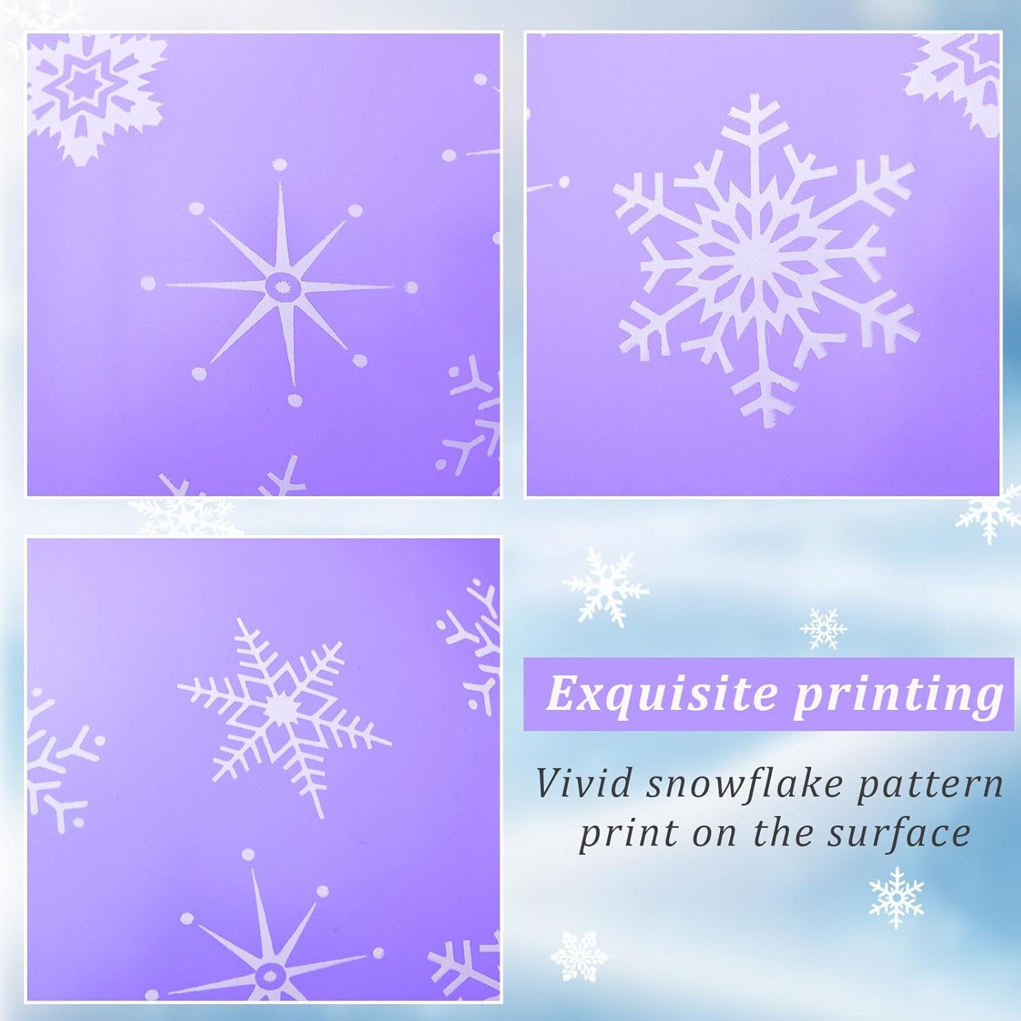 Skylety 40 Pieces Snowflake Balloons Bulk Winter Transparent Snowflake Latex Balloons for Christmas Birthday Wedding Party Decorations(Macaron Purple)