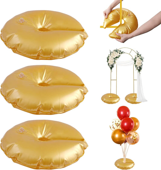 8 Pack Golden Water Bag for Wedding Arch Stands, Heavy Duty Water-Filled Base Weights for Party Backdrop Metal Frames, Thickened Water Fillable Base (3 PCS)