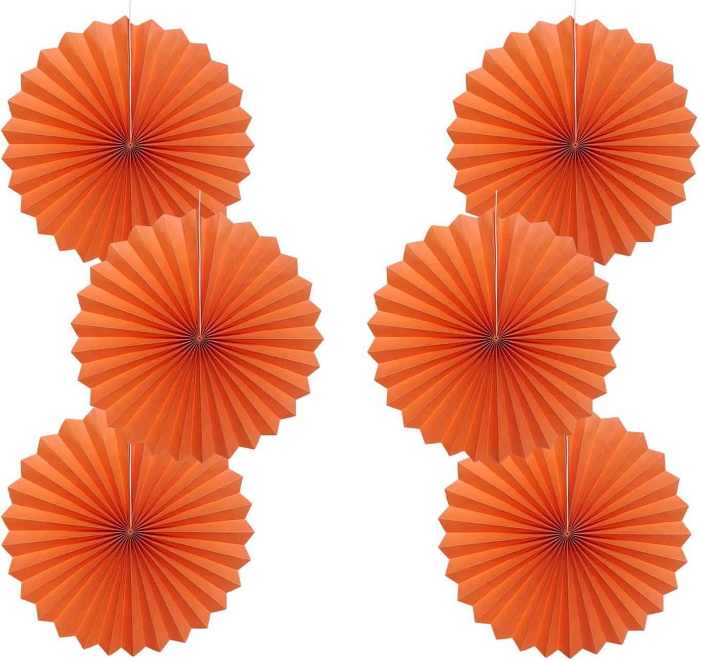 Orange Birthday Party Decorations,DIY Orange Paper Fans Hanging Decoration,16in Halloween Paper Fans,Halloween Decor,Fox Birthday Decorations Events Accessories 30 Color DIY Set (Orange)