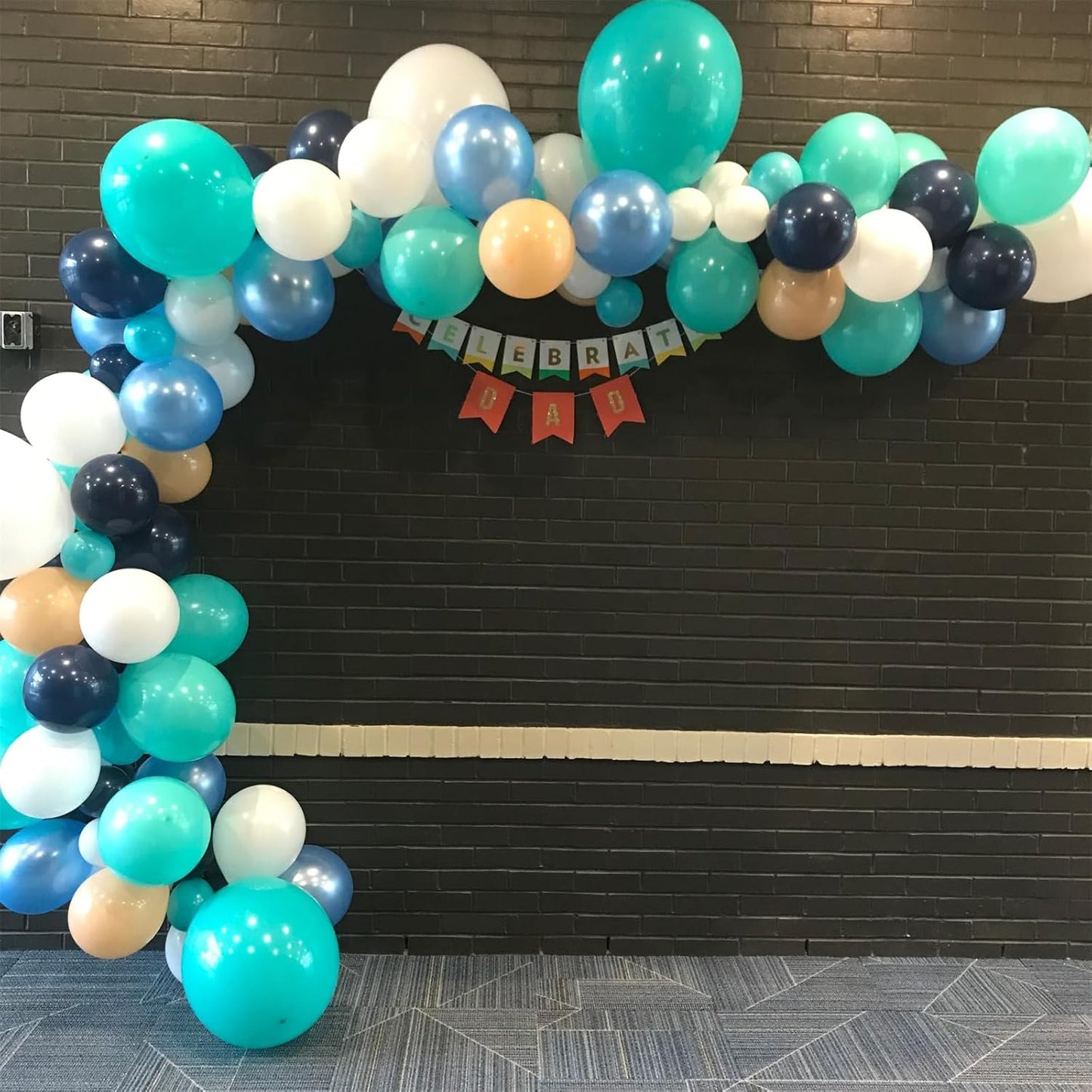 Blue White Balloons, 50 Pcs 12 Inch Teal Blue Navy Blue Light Blue Matte White Latex Balloons, Turquoise Blue White Aqua Balloon for Girls Boys Birthday Baby Bridal Shower Wedding Party Decorations