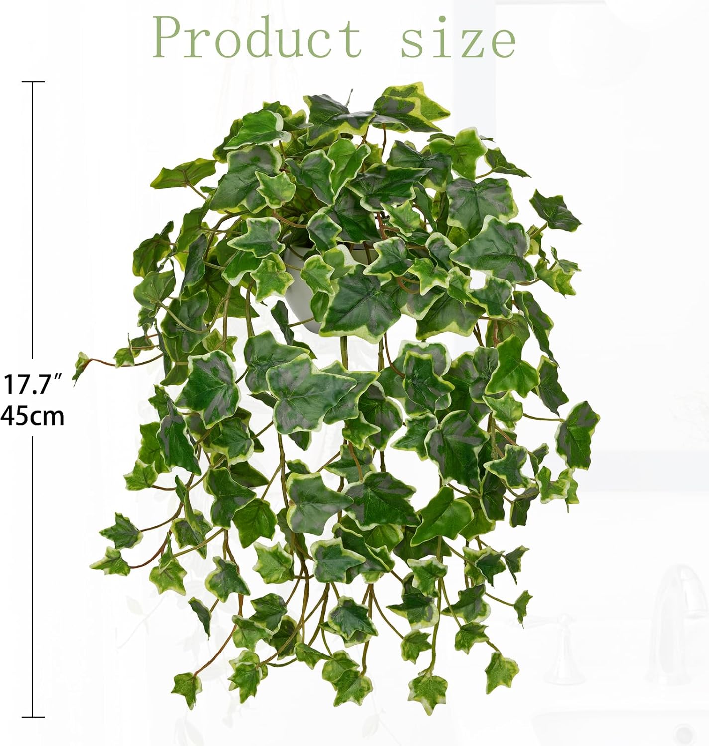 Hollyone Fake Hanging Plants with Pots, Artificial Potted Ivy Vine Faux Ivy Leaves Hanging Greenery Plants for for Home Ceiling Bedroom Living Room Garden Front Porch Table Shelf Wall Decoration