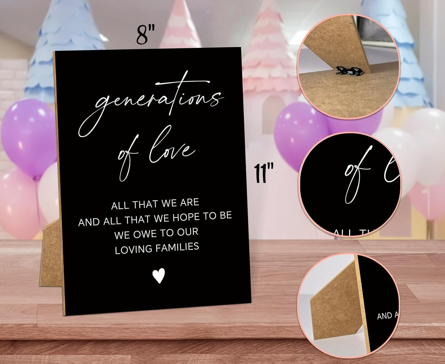 Wedding Signs for Reception, 8x11 Black Minimalist Style Love Signs for Wedding, Memorial Table Sign for Wedding, Bridal Shower Decor, Weddings Reception Decor-16