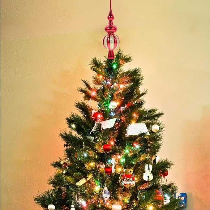 Spherical Christmas Tree Topper Plastic Xmas Treetop Ornament for Holiday Parties and Events Lightweight and Decorative Christmas Tree Decorations