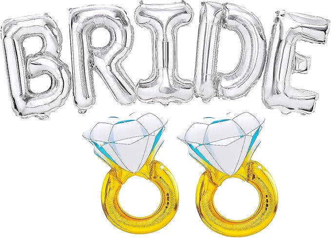 KatchOn, Giant Silver Bride Balloons Bachelorette - 40 Inch | Bride Balloons Silver for Bachelorette Party Decorations | Bridal Shower Balloon for Bridal Shower Decorations