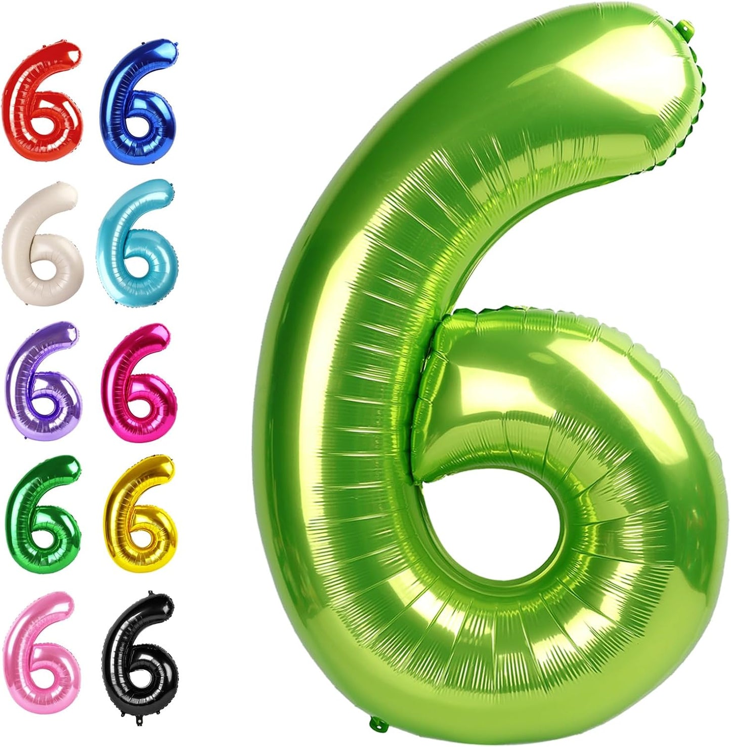 2026 Light Green 40 Inch Mylar Foil Number 6 Balloon, Birthday Balloons for 6 16 Boy Girl Party Decorations Supplies,Light Green Big Helium Balloon Numbers for 26 36 46 60 Men Women Anniversary