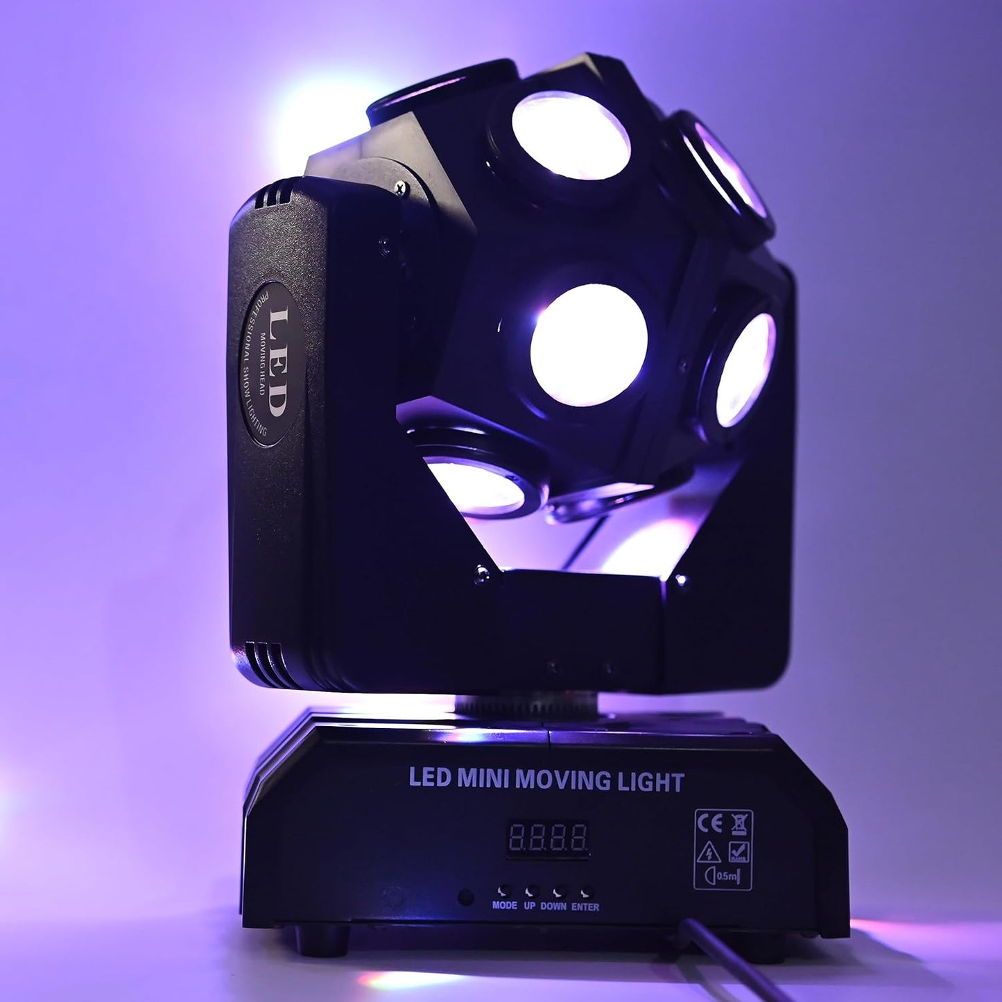 Moving Head DJ Light Party RGBW LED Beam Lights DMX 512 Strobe Light with Sound Activated 360°Rotation Stage Lighting Equipment for Events DJ KTV Disco Wedding Concert Festival