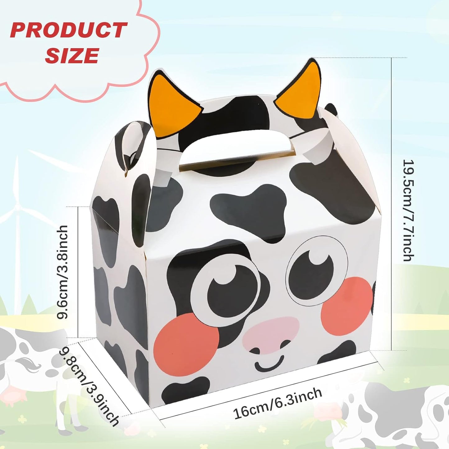 24 Pack Farm Animal Party Favor Boxes, Farmhouse Themed Party Candy Goodie Treat Gift Boxes for Baby Shower Kids Birthday Party Decorations Supplies, 8 Designs