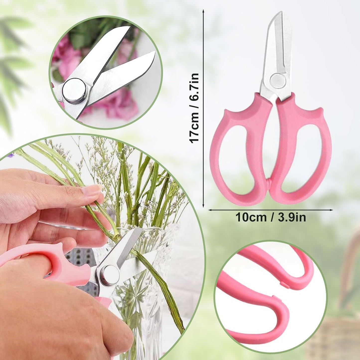 50Pcs 16.5" Kraft Paper Bouquet Bags with Handle, Florist Gift Wrapping Supplies Kit Includes Decorative Lace Ribbon, Floral Tape, Shears for Flower Arranging, Wedding, Party Decor