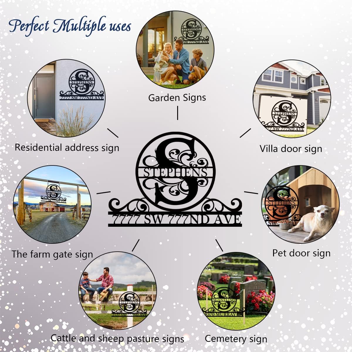 Custom address sign, Custom Signs Outdoor, Personalized Address Plaques for house numbers,House Address Numbers Metal Sign,Name Signs,Family Name Sign