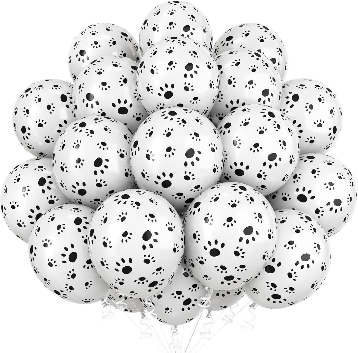 Dog Paw Print Balloons, Cute Puppy Pet Theme Birthday Latex Balloons for Boys Girls, Black White Dog Party Decorations Supplies for Kids Children Dogs Lover Farm Animal Theme Baby Shower Party Decor