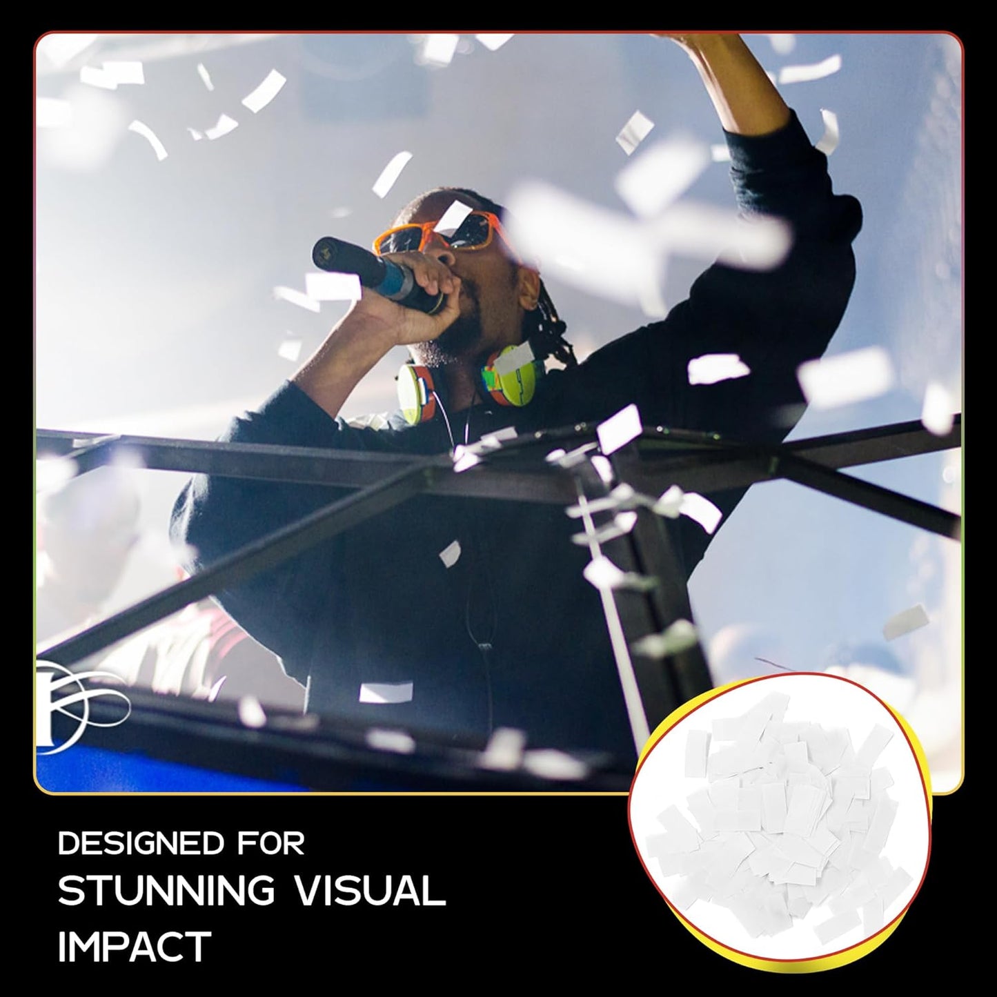 White Biodegradable Confetti - Rectangular Fluttering Tissue Paper Confetti for Cannon and Launcher use – Best for Gender Reveal, Parties, Concerts and Weddings - 20 lb, 320 oz