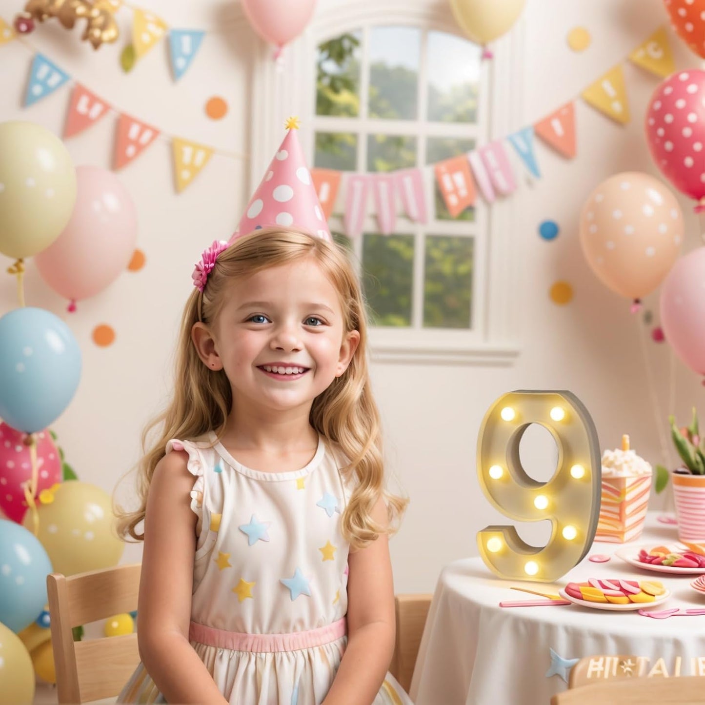 Foaky Decorative Led Marquee Light Up Number, Marquee Light Up Number Sign for Night Light Wedding Birthday Party Christmas Home Bar Decoration Number(9)