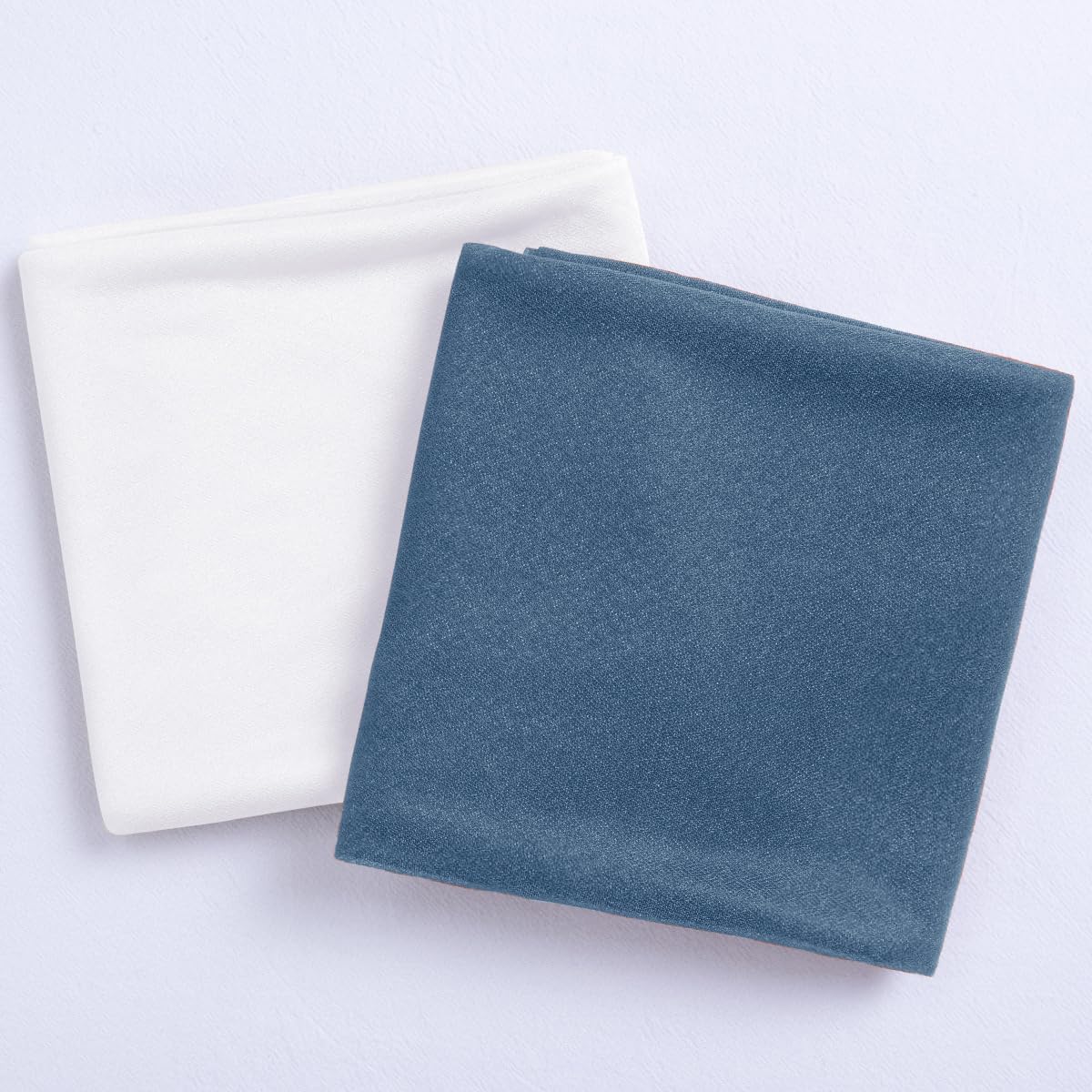 Socomi Wedding Arch Draping Fabric 29" x 20Ft 2 Panels Dusty Blue and White Sheer Outdoor Curtain Drapes Extra Long for Bridal Baby Shower Birthday Party Decor