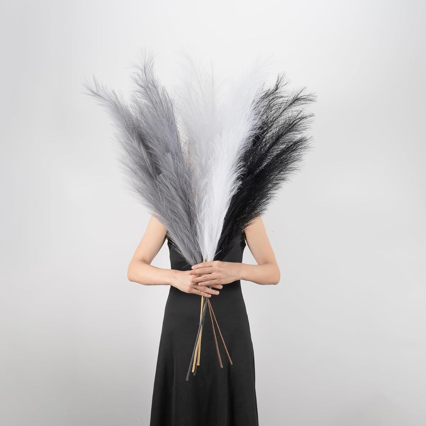 EVODIS Pampas Grass Decor Tall, 43"/110cm Faux Pampas Grass 6 Stems Large Pompass Grass Branches Tall Bulk Boho Flower Arrangement for Home Room Wedding Party Decor