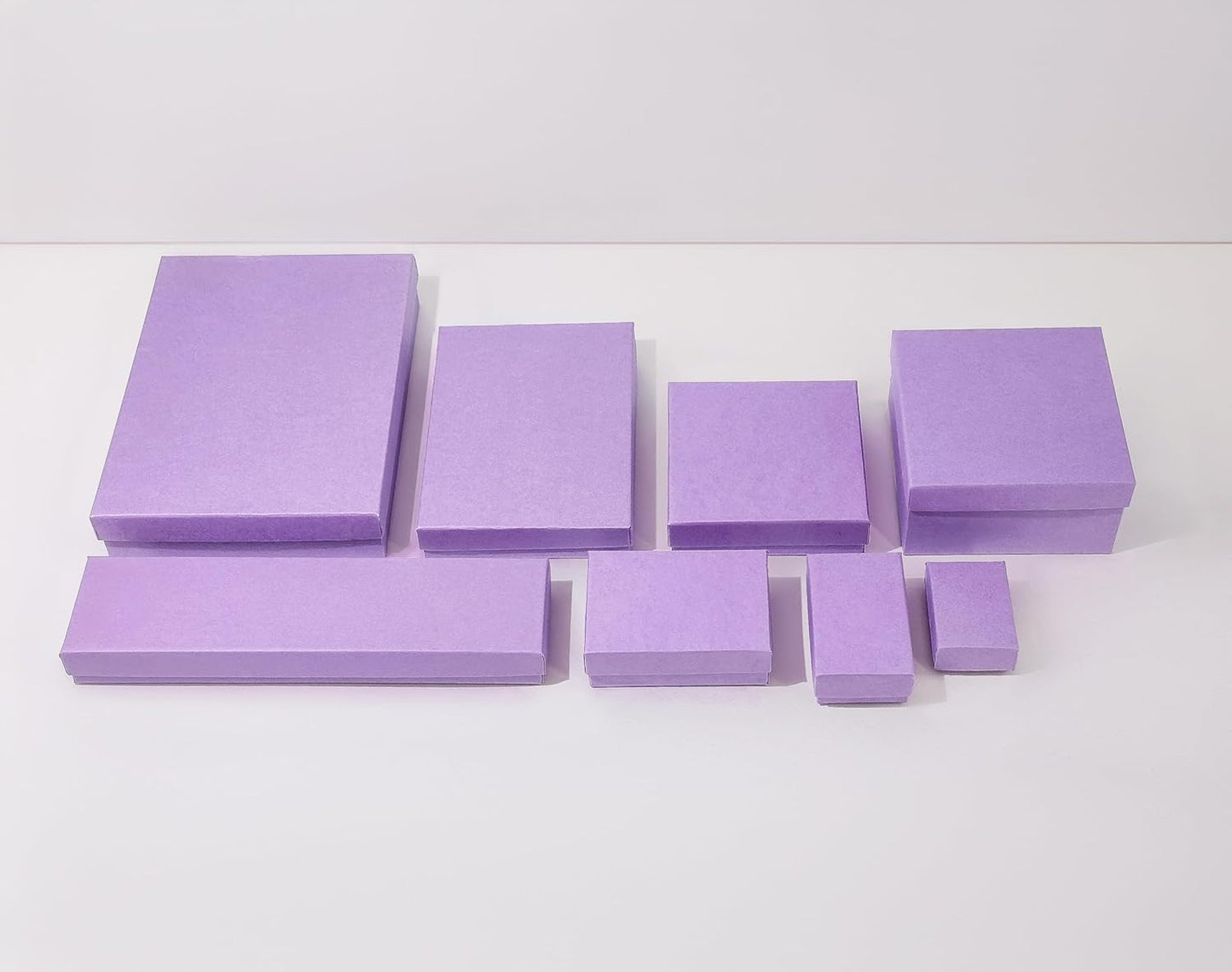 TheDisplayGuys - 25-Pack #53 Kraft Paper Cardboard Gift Boxes/Jewelry Cases w. Cotton Padding & Lid - Purple - (5.4" x 3.9" x 1.0")