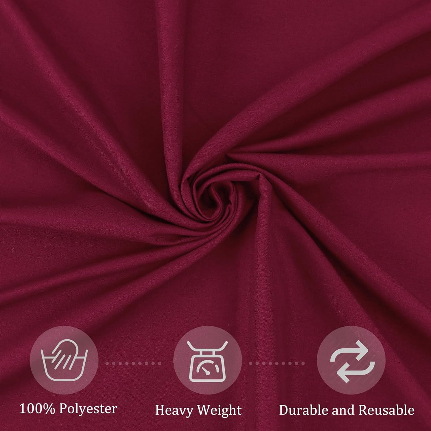 8 Pack Premium Round Tablecloth 108 Inch Round Table Covers Bulk Washable Polyester Fabric Round Table Clothes for Wedding Party Reception Banquet Buffet Restaurant (Burgundy, 108 Inch)