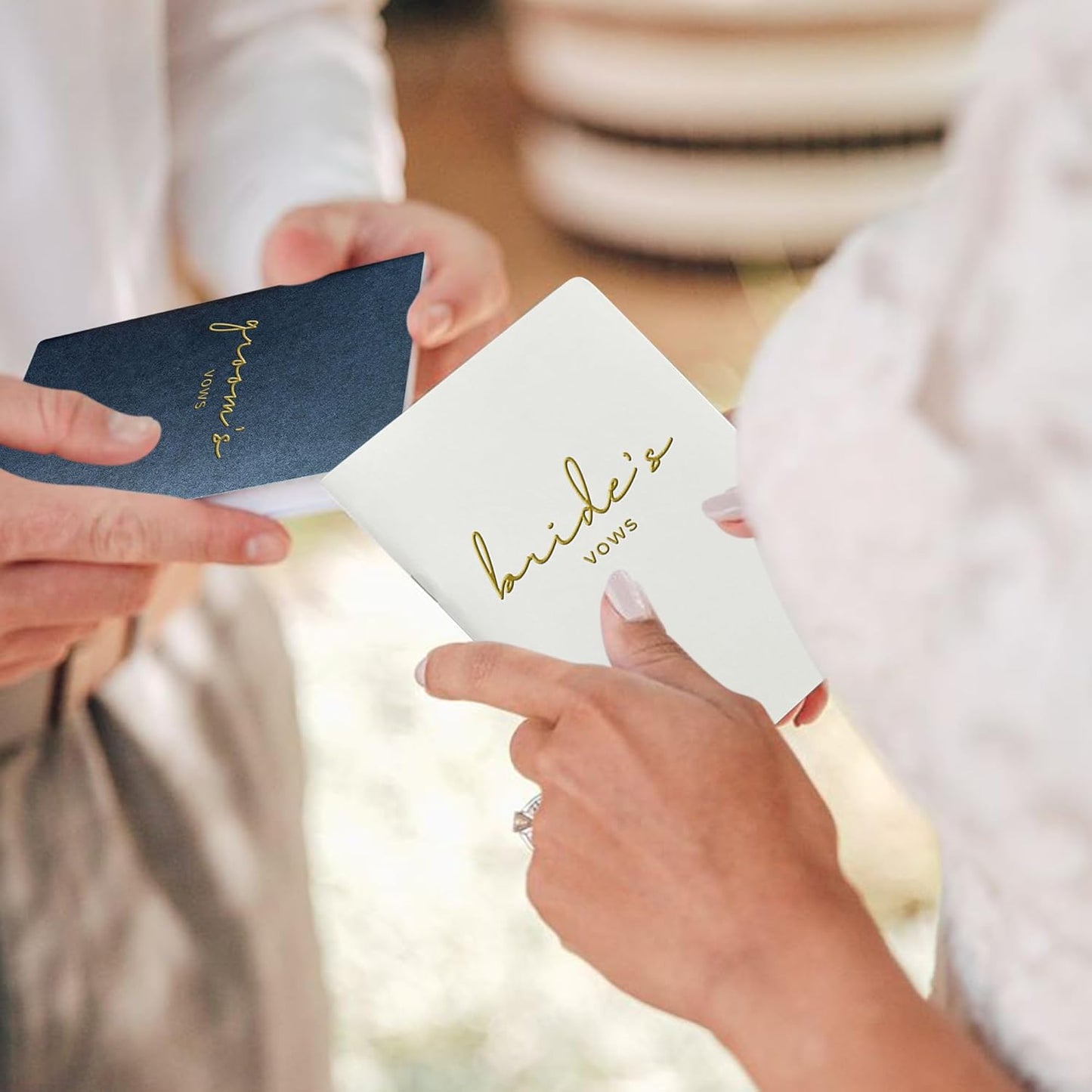 Vow Books His and Hers Wedding Vow Books Bride and Groom Vow Books Wedding Essentials Wedding Accessories(XZ-GB-Navy)