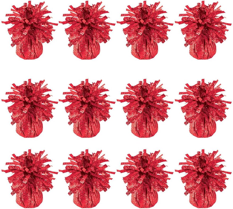 PMU 12 Pcs Kisses Balloon Weights - Decorative Balloon Weight for Christmas, Thanksgiving, Birthday, Party Favors, Wedding & Baby Shower - 6oz. Red, Pkg/12