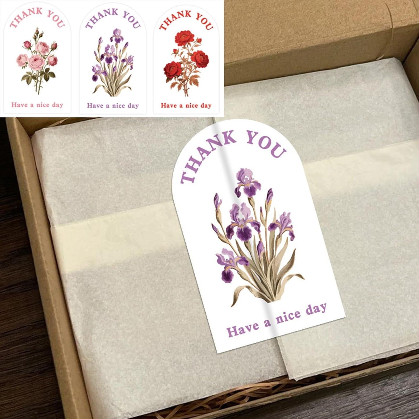 300Pcs Large Thank You Stickers, Outer Packaging Sealing Labels, and Gift Box Decorations,Foval Thank You Stickers.