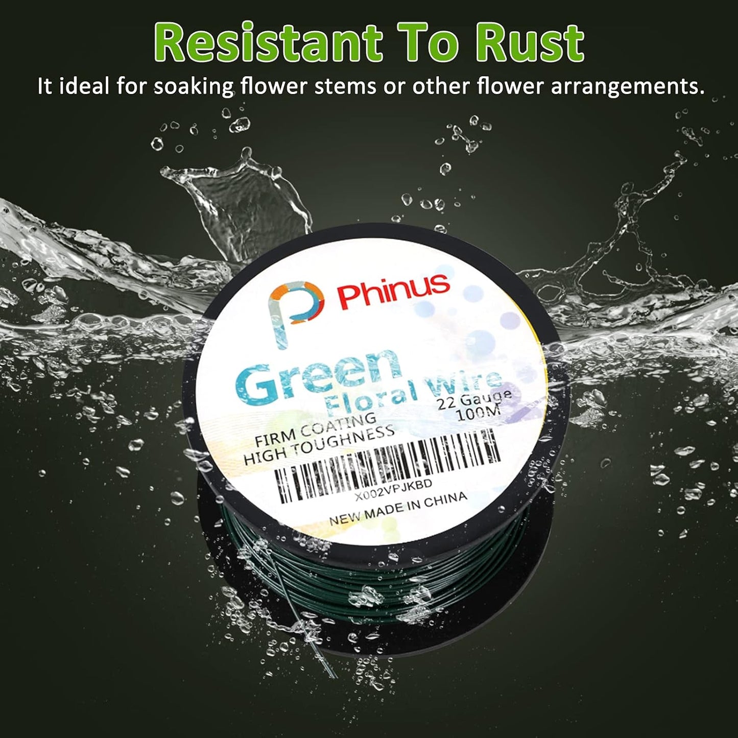 Floral Wire, 110 Yards 22 Gauge Green Florist Wires, Flexible Green Wire Paddle Wires for Crafts, Christmas Wreaths Tree, Garland and Floral Flower Arrangements