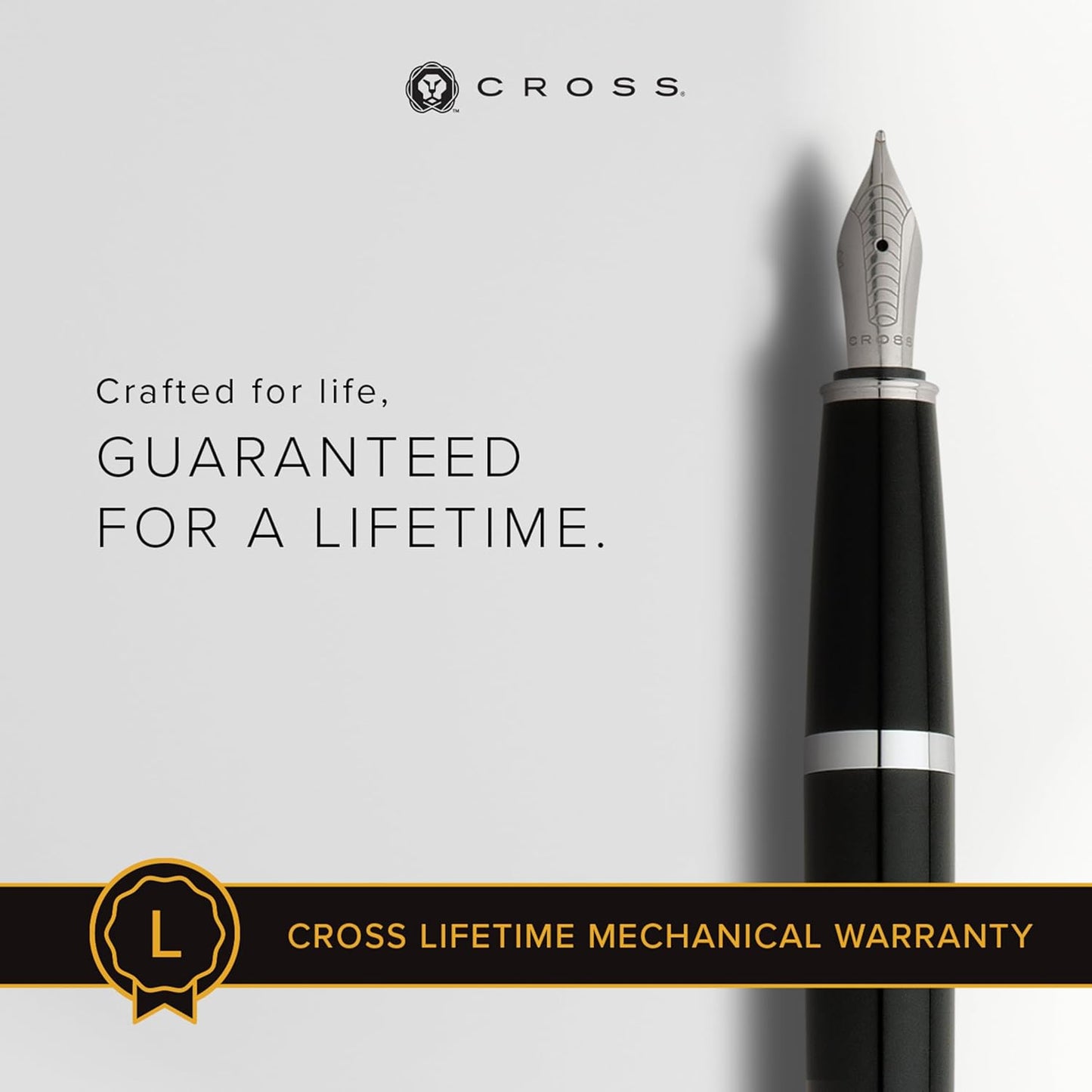 Cross Bailey Refillable Fountain Presented in a Premium Gift Box - Medium Point, Black Ink, Black