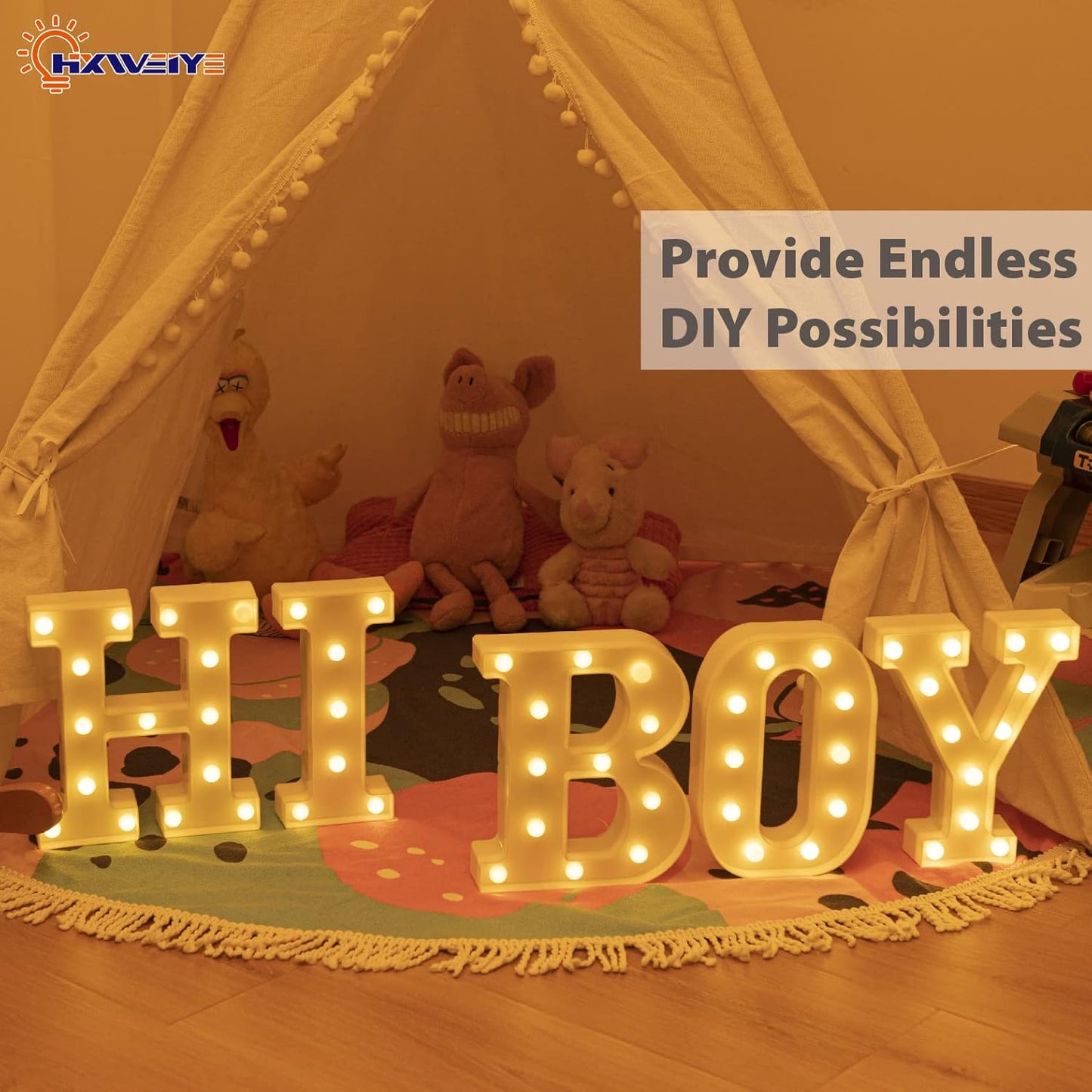 HXWEIYE Light Up Letters LED Marquee Letters Light Sign 26 Alphabet and 10 Number Big Lights Letter for Party Birthday Bar Battery Powered Christmas Decor Letter Lights (Warm White O)