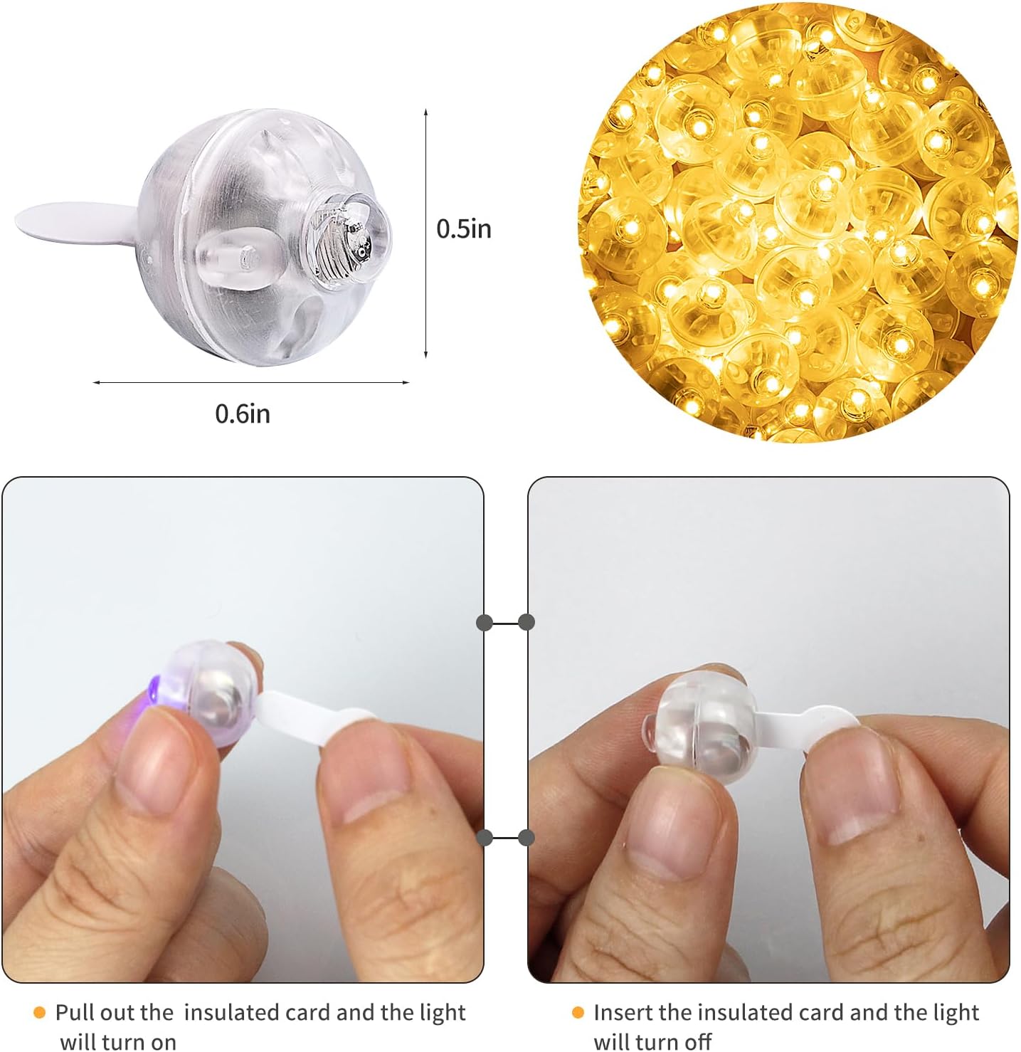 Aogist 100Pcs Warm White Balloon Lights with Hook,Long Standby Time,Waterproof Mini Light for Birthday Party Wedding Christmas Halloween Easter Decorative (Flash)