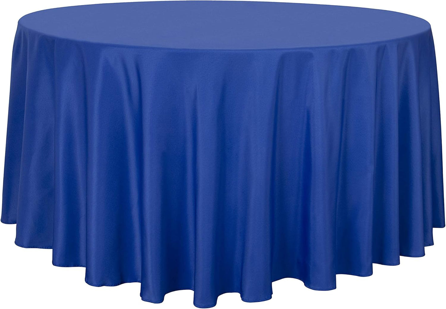 sancua Round Tablecloth - 108 Inch - Water Resistant Spill Proof Washable Polyester Table Cloth Decorative Fabric Table Cover for Dining Tables, Buffet Parties and Camping, Blue