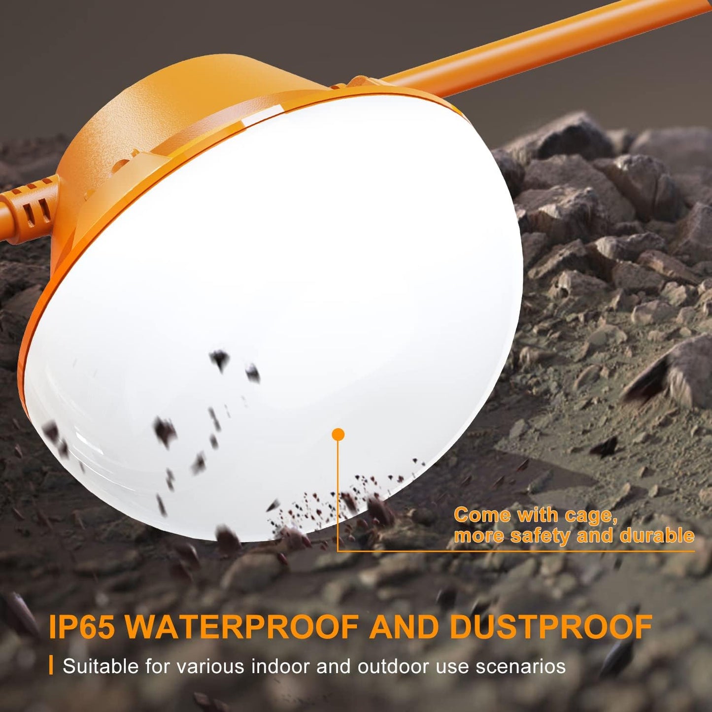 120FT Construction String Lights 180W String Work Light for Construction Jobsites, 18000Lumen Temporary Construction Work Lighting for Wide Application