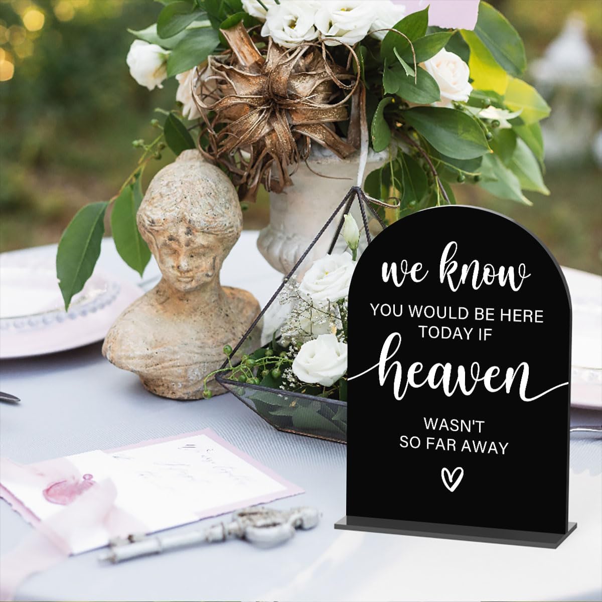 Acrylic Sign, Reception Table Decoration, We Know You Would be Here Today Sign for Ceremony, Modern Font Table Signs, Acrylic Tables Top Signs for Ceremony and Reception (Black)