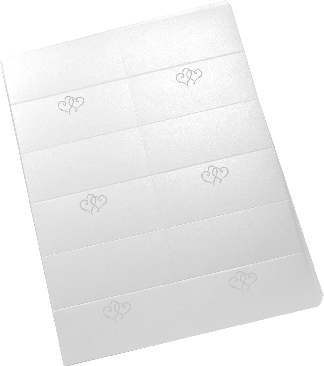 Linked Hearts Printable Place Cards, Silver (Choose Color), Set of 150 (25 Sheets), Laser & Inkjet Printers - Wedding, Party, Dinner, and Special Events - Made in the USA