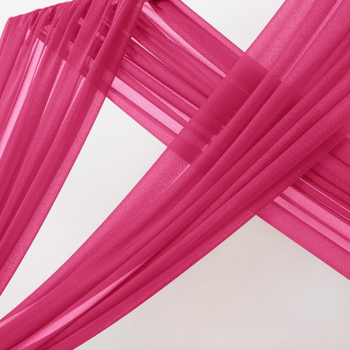 MLMC Hot Pink Wedding Arch Draping Fabric 2 Panels 29" x 20 FT Extra Long Gauze Drapes Sheer Backdrop Curtains 6.6 Yards Outdoor Drapery Panels for Wedding Ceremony Party Ceiling Decoration