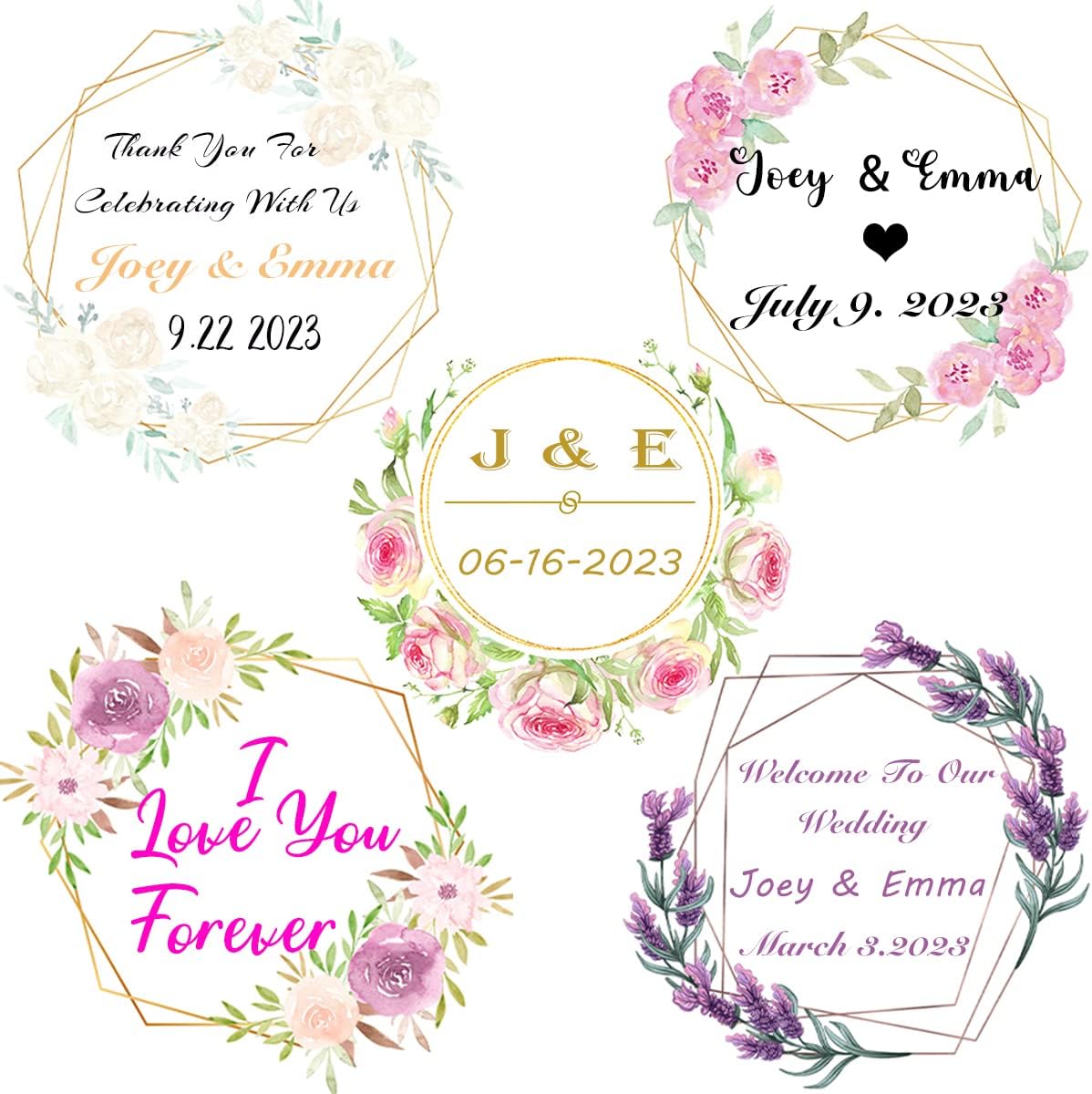 100 Pack Custom Stickers Personalized Labels for Business Logo Customized Vinyl Wedding Favors Birthday Baby Bridal Shower Make Your Own Decals