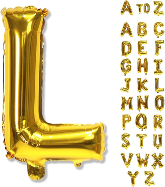 Custom Letters Balloon Gold, Large Helium Alphabet Name Balloon L Decor, 40 Inch Self Inflating Mylar Letter Foil Word Customize Balloons for Girls Women Birthday Anniversary Party Decoration Supplies