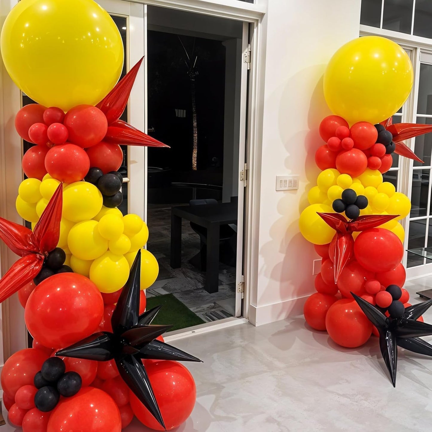 Red Yellow Black Balloons, 50pcs Yellow Black Red Balloons, Printed Balloon Confetti Balloon For Boys Men Birthday Baby Shower Party Wedding Bachelorette Graduation Anniversary Decorations