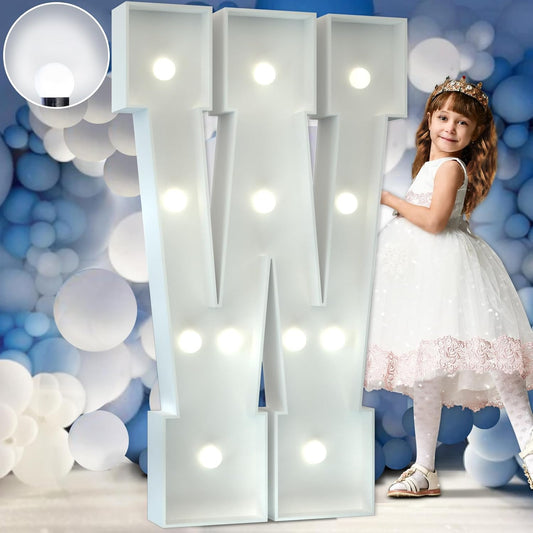 Marquee Letters 4 Feet Tall Large Light Up Letters Baby Shower Decorations Wedding Engagement Proposal White Party Decorations Marry Me Sign Big Cardboard Backdrop W