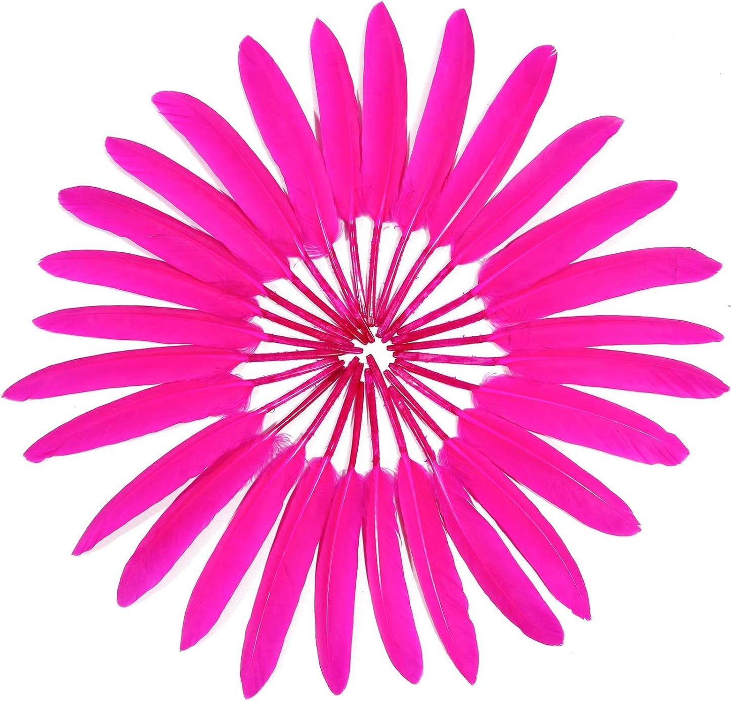 FeelfunFeather 120pcs Hot Pink Goose Cochettes Feather Natural Bulk 4-6 inch 10-15cm for Wedding Party Christmas Decorations DIY Crafts Goose Cochettes Feather