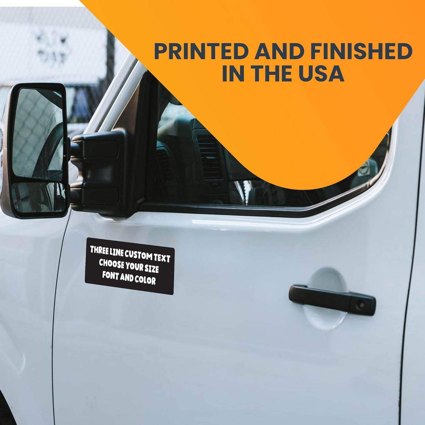 Magnet Me Up Three Line Custom Text Customizable Magnet Decal, Design Your Own Personalized Car Magnet, 3x8 Inch, for Business, Advertising, Gift, Choose Your Text, Font and Color, Crafted in USA