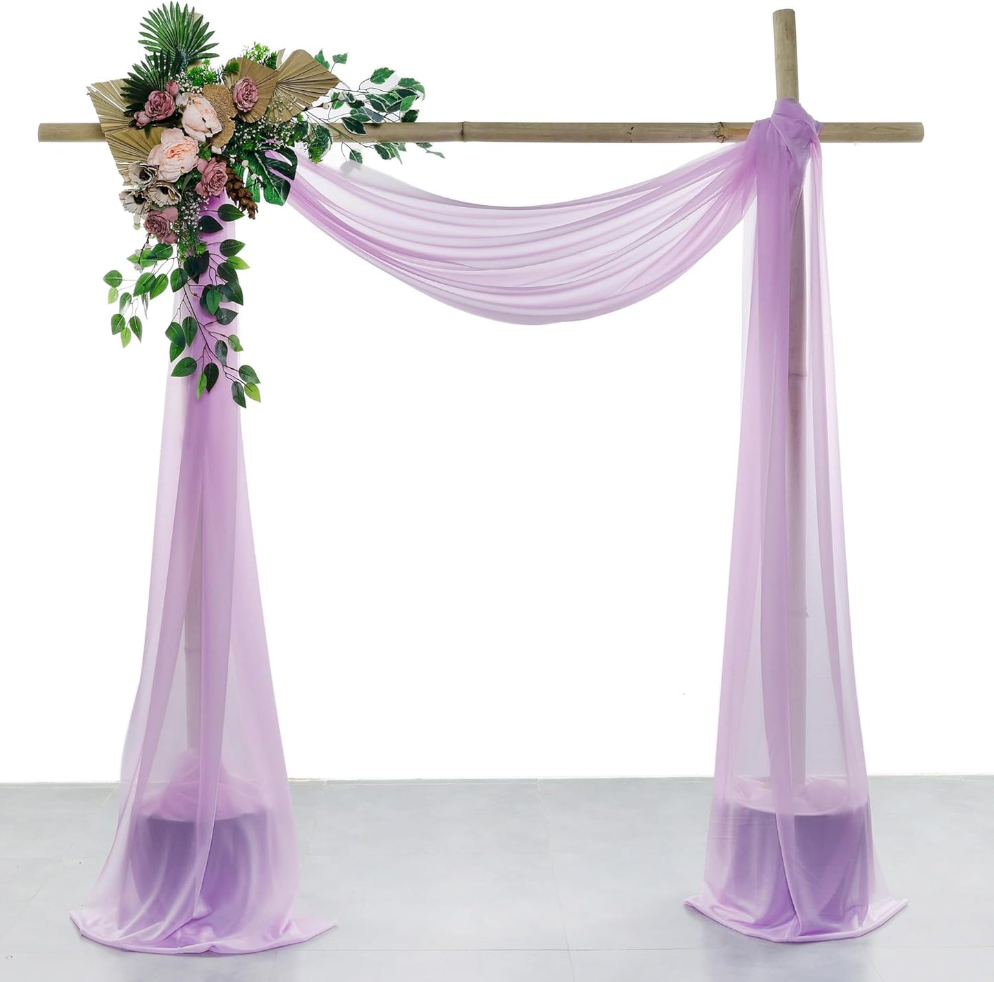 VDS Pack of 1 Panel (30 Inch X 20 Feet) Wedding Arch Draping Fabric Sheer Chiffon Fabric Drapery for Wedding Ceremony Reception Swag Backdrop Canopy Chuppah ARBO Altars Decoration (Orchid)